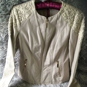 Cream pleather jacket, like new